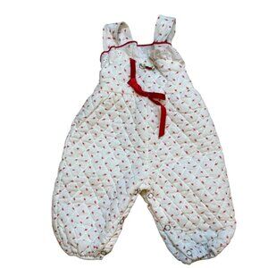Vintage Quilted Baby Romper With Strawberry Print For 3-6 Months